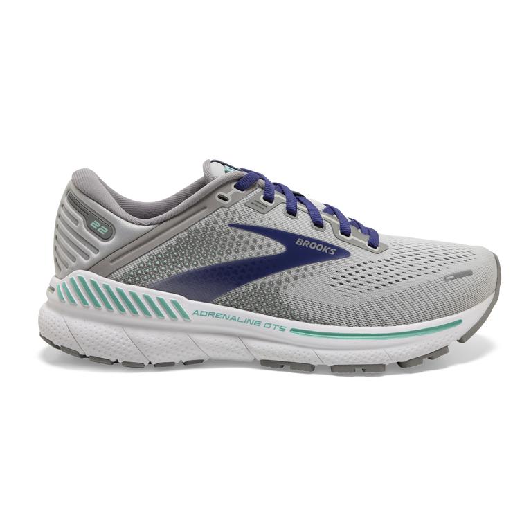 Brooks Adrenaline GTS 22 Supportive Women's Walking Shoes - Alloy/Grey/Blue/Green (70456-RQMX)